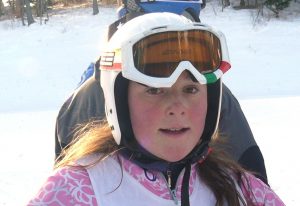 Una giovanissima Erika Skofca sulla neve